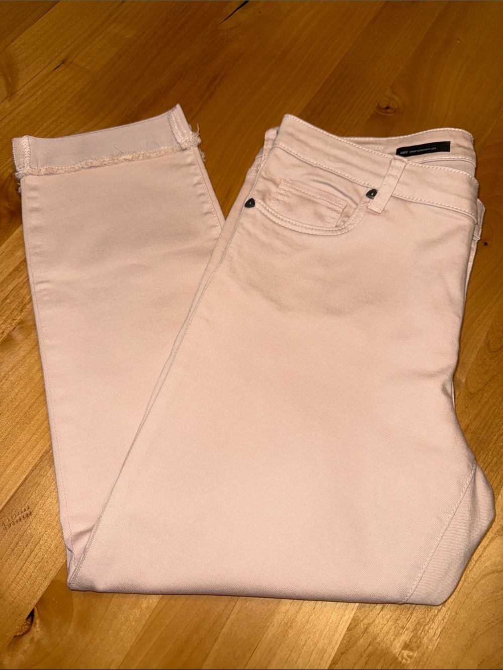 Kut from the Kloth Blush Pink Amy Crop Straight Leg Jeans